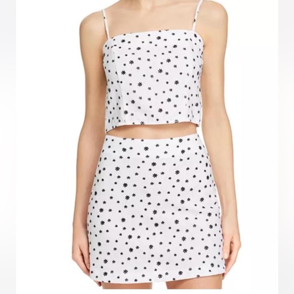 bec + bridge Black and White linen cropped  Camisole and skirt set size 8 - Picture 1 of 8